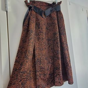 Zara Leopard Print Belted Skirt
